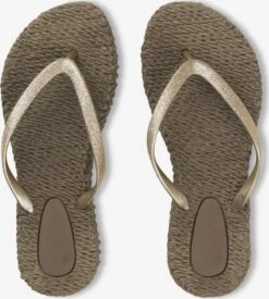 ILSE JACOBSEN Slippers Teenslipper Cheerful01 Dames Bruin / Goud -Ilse Jacobsen 3038b8b83f925280d4b10e8389e60368