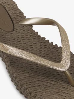 ILSE JACOBSEN Slippers Teenslipper Cheerful01 Dames Bruin / Goud -Ilse Jacobsen 88694bba566528c25b991323a655d3f9